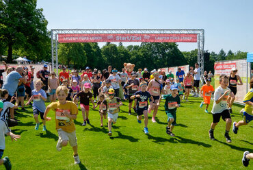 Auf dem Bild zu sehen ist der Start des Kinderlaufs beim 5. Göttinger Lauf gegen Krebs.